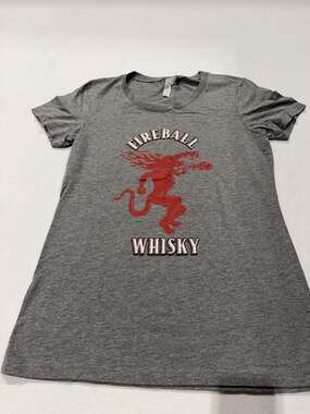 Bella+Canvas Fireball Whisky Graphic T-Shirt Gray Size XL